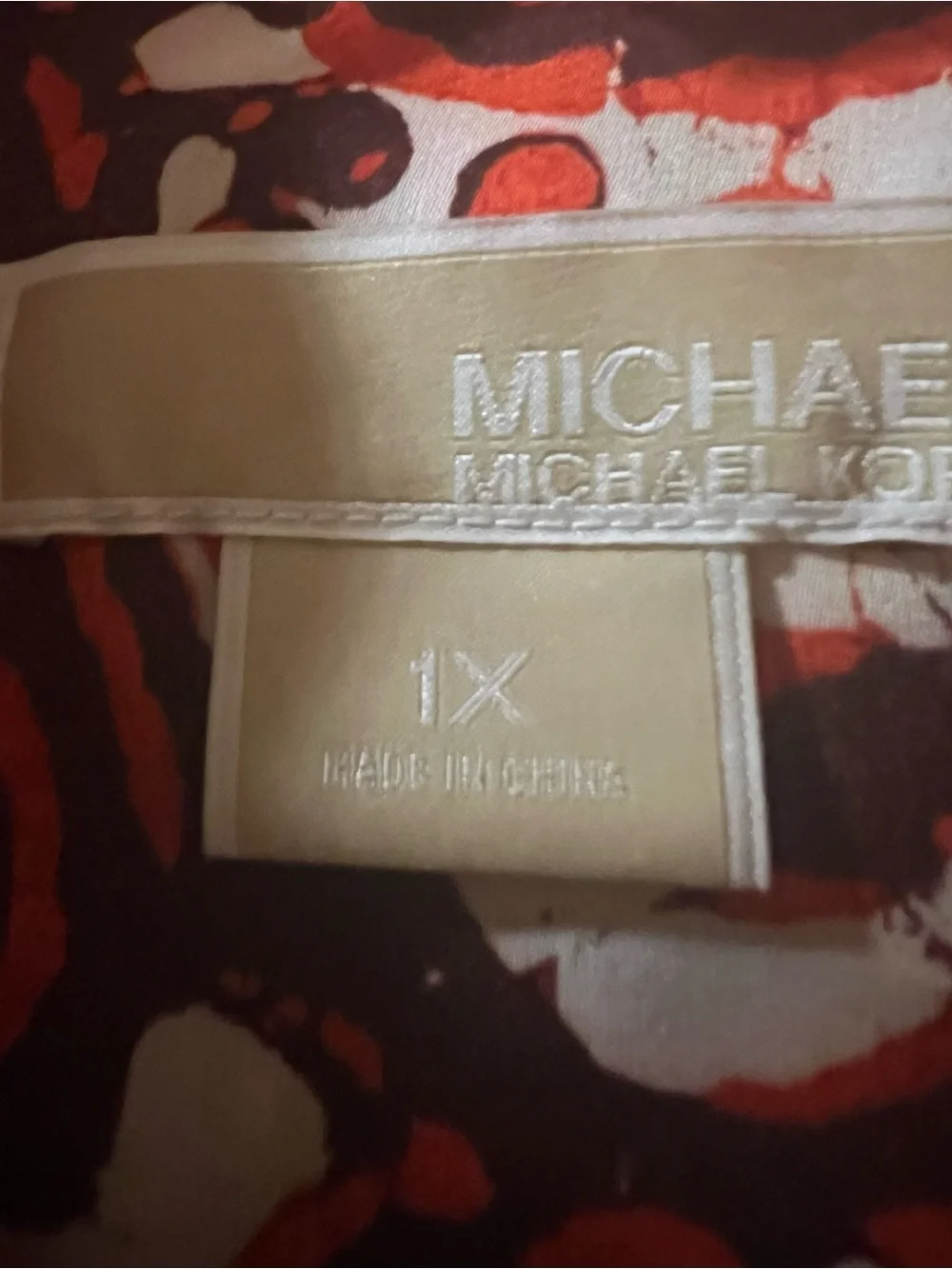 Michael Kors Orange and White Paisley Button-Down Shirt